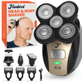 Freebird The FlexSeries Electric Head Hair Shaver - Ultimate Mens Cordless Rechargeable Wet/Dry Skull & Bald Head Waterproof Razor with Rotary Blades, Clippers, Nose Trimmer, Brush, Massager