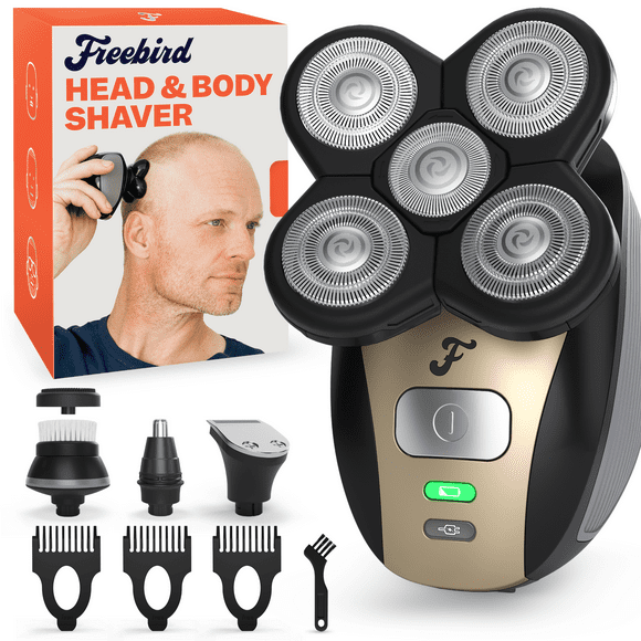 Freebird FlexSeries Shaving Kit, Waterproof Head Shaver for Bald Men with 5 Shaving Attachments
