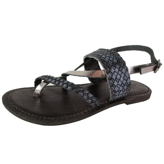 Freebird by Steven Womens Sea Braided Leather Sandal Shoes, Black Multi, US 5