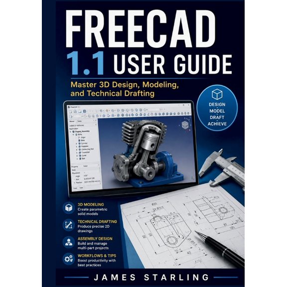 Freecad 1.1 User Guide: Master 3D Design, Modeling, and Technical Drafting, (Paperback)
