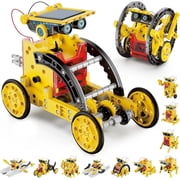Freecat 12-in-1 Solar Robot Kit for Kids, STEM Educational Science Experiment Kit Toys for Kids Aged 8 9 10 11 12+ Years Old, Gift for Boys Ages 8 -12 Years.(Yellow)