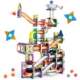 thumbnail image 1 of Freecat Marble Run, 209PCS Magnetic Tiles Building Blocks, Educational Toy for Kids 4 5 6 7 8 Years, Marble Track Toy Set Christmas Birthday Gifts for Boys Girls., 1 of 8