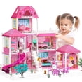 thumbnail image 1 of Freecat 8 Rooms 24.8'' Dollhouse for Girls, Dolls Funiture with Slide&Stairs, Pink DIY Rooms Playset Christmas Birthday Gift Toys for Girls 3 4 5 6+, 1 of 10