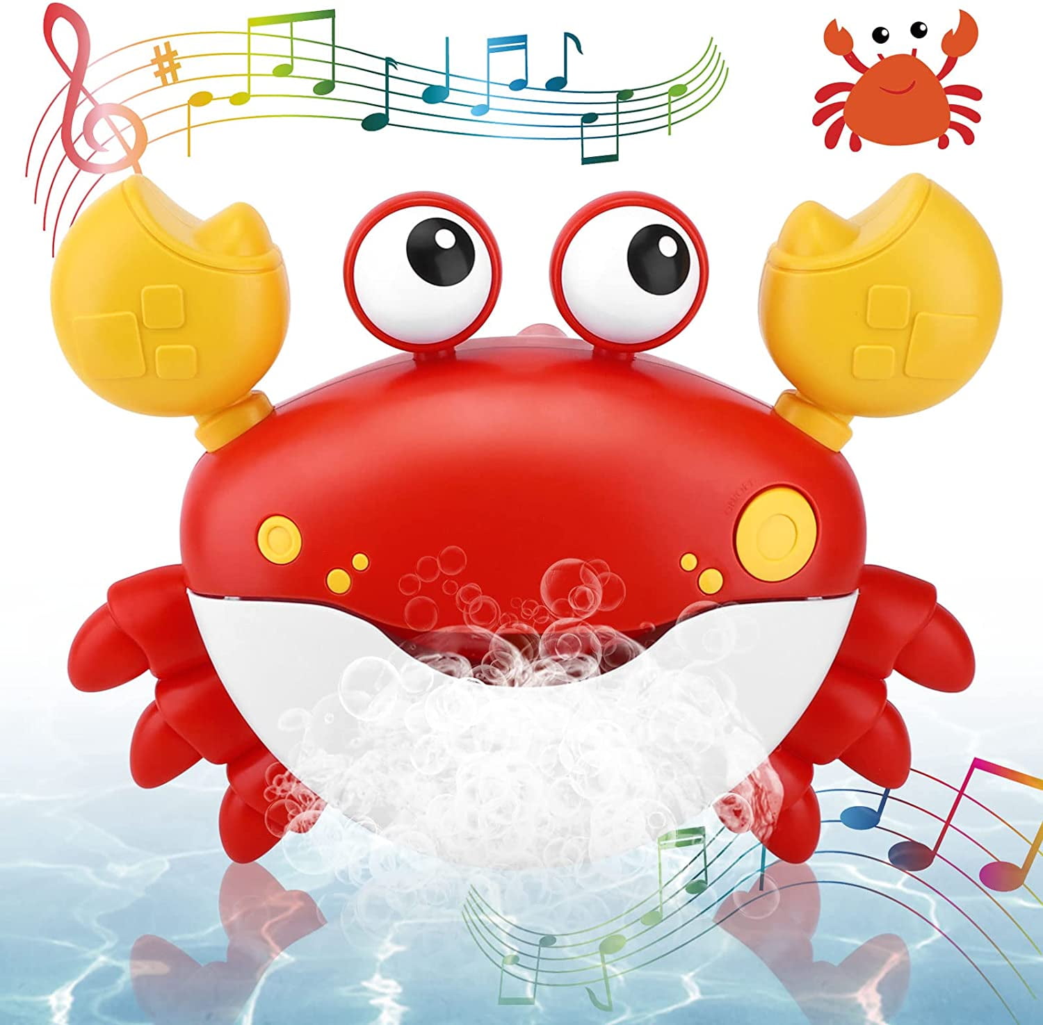 JUXUE Crab Bath Bubble Maker for Bathtub, Baby Bath Toys for Toddlers 1-3,  Bubble Machine with 12 Music, Bath Tub Toys Infants 3-6-12-18 Months, Boy