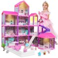 thumbnail image 1 of Freecat Doll Houses for Girl,4 levels, 11 rooms, 2 dolls, Slide &Furniture Accessories, Toys for Girls 3 6 Years,Girls Christmas Toy Gifts..(Purple), 1 of 9