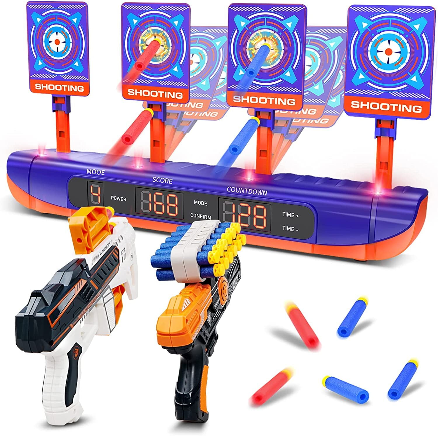 Freecat Electronic Target with 2 Foam Dart Blasters,Outdoor Game Toys Gifts for Age of 5-12 Years Old Boys