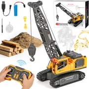 Freecat RC Crane Toy for Boys 3-8 Years, 118 Scale Remote Control Construction Vehicle with Light & Sound, Rechargeable STEM Educational Toy, Kids Construction Truck Gift for Birthday Christmas.