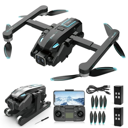 Freecat GPS Drones, S188 Foldable RC Drone with 4K HD Camera for Adults, Long Flying Time, Follow Me, 2 Batteries,