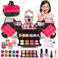 thumbnail image 1 of Freecat Girl Makeup Kit, 54pcs Washable Makeup Set Toys for Kids Girls Ages 3-6, Christmas & Birthday Gift for Girls Age 3 4 5 6 7 8, Pretend Play Rose Red Case Toys., 1 of 8
