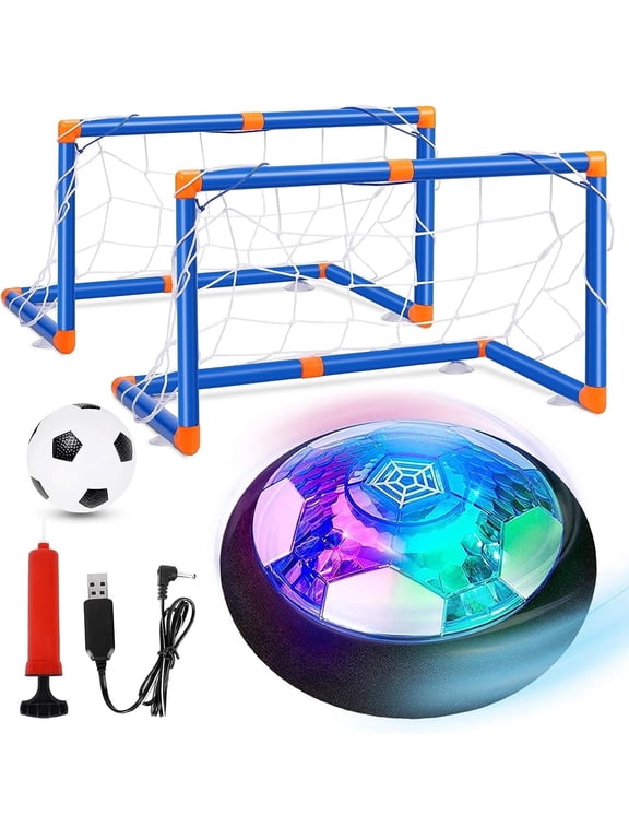 Hover Soccer Ball Set with 2 Goals for Kids, LED Rechargeable Indoor/Outdoor Games, Boy Toys for Kids, Christmas/Birthday Gift for Boys 3-12 Years Old.