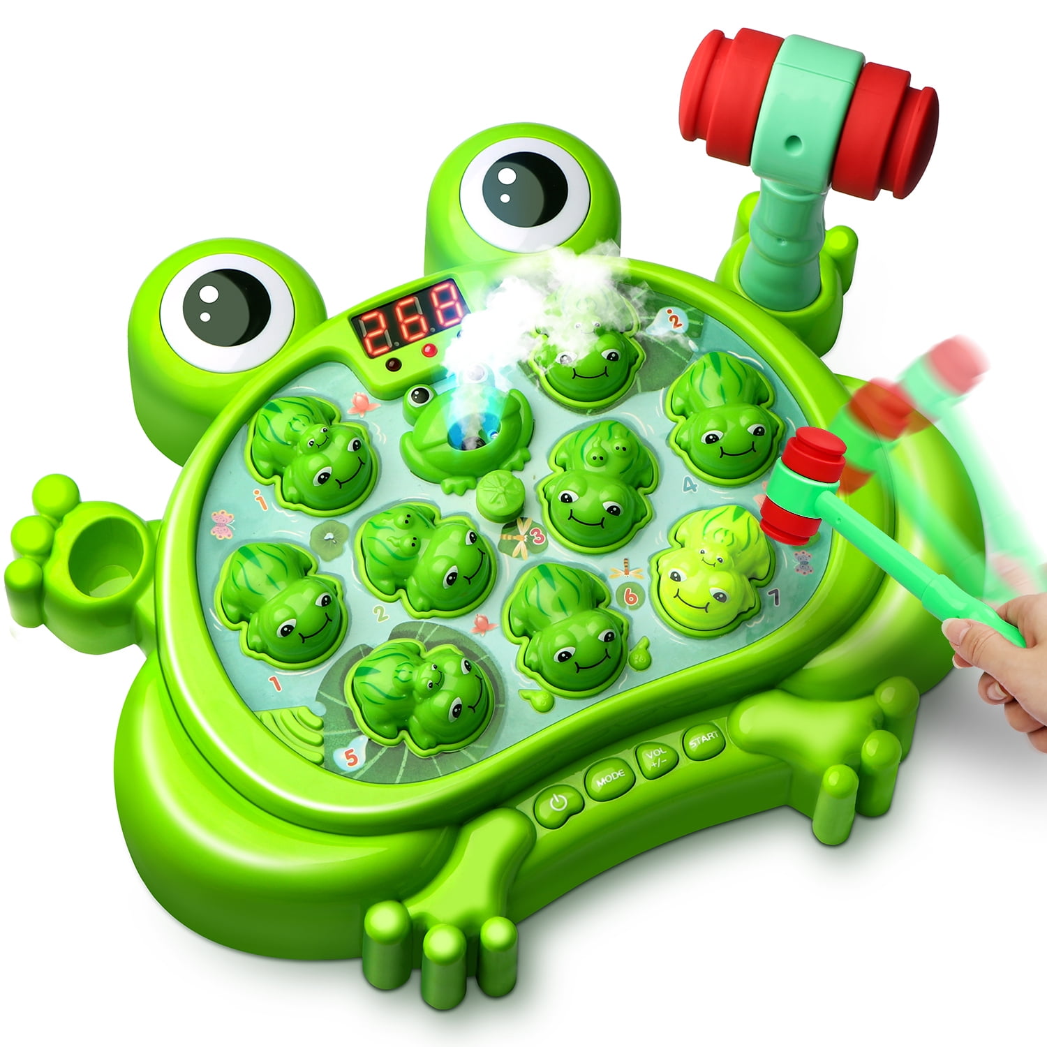 YE Interactive Whack A Frog Game, Learning, Active, Early Developmental  Toy, Fun Gift For Age 3, 4, 5, 6, 7, 8 Years Old Kids, Boys, Girls,2