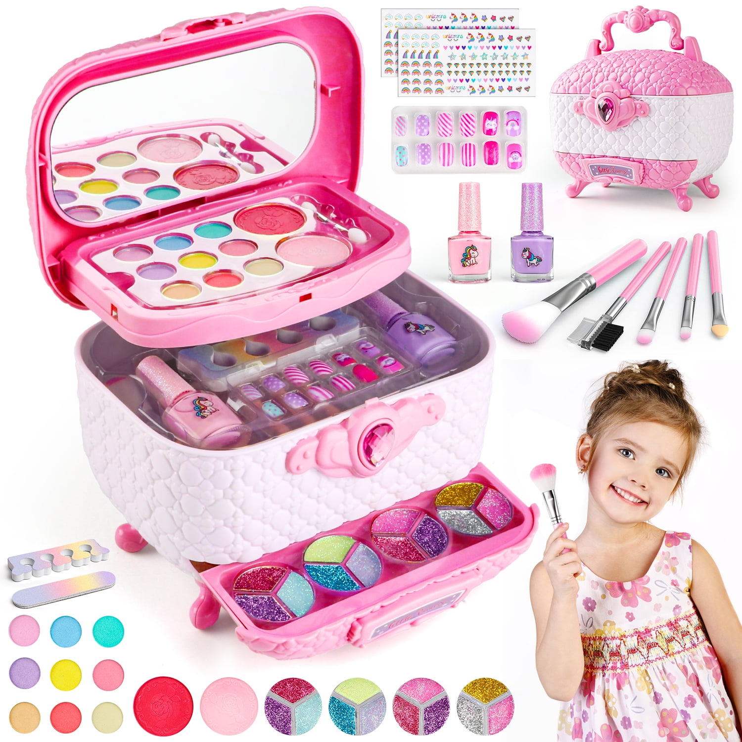 Barbie Pretend Play Vanity Set for Girls Kids Makeup Set with Mirror Vanity Playset for Kids Age 3 Walmart