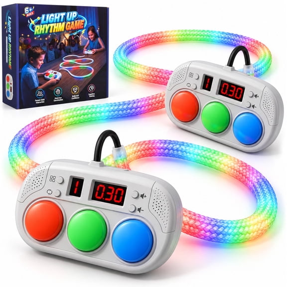 Freecat 2-Player Handheld Game for Kids Ages 6+, Electronic Reaction Game with LED Strip Lights & Sounds, Party & Family Games for Kids, Christmas Birthday Gift Ages 6 7 8 9+.