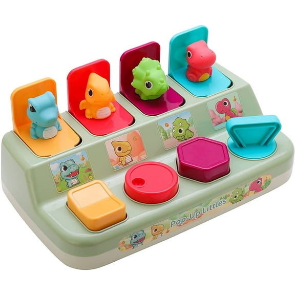 Freecat Pop-Up Baby Toy for Sorting Colors and Animals, Musical Dinosaur Learning Toys for Babies and Toddlers 6M+