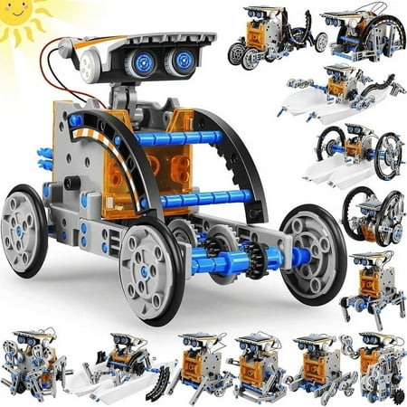 Freecat STEM Toys Solar-Powered Transforming Robot Toy - 12-in-1 Science Educational Construction Set for Kids