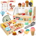 thumbnail image 1 of Freecat Wooden Ice Cream Set, Play Food Toys for Girl Ages 3 4 5 6 Years, Birthday Gift for Girls., 1 of 9