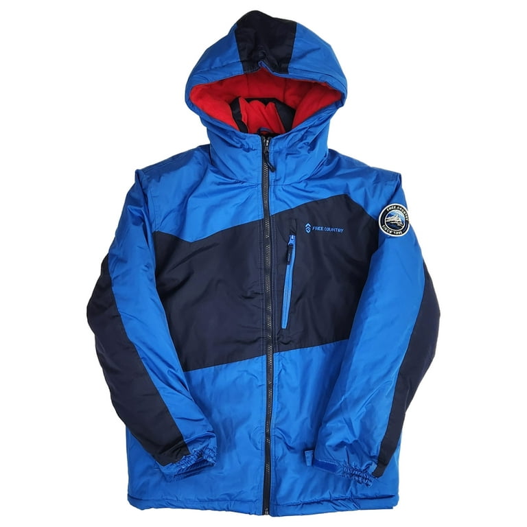 Freecountry Boys Two-Toned Blue Fleece Lined Winter Coat Ski