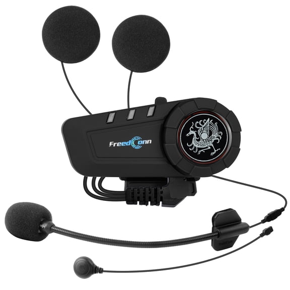 FreedConn KY-Pro Motocycle Helmet Waterproof and Wireless Bluetooth Headset /FM Radio/6 Riders Intercom/ Moto Biking & Skiiing/ Universal Pairing with most of other brands bluetooths