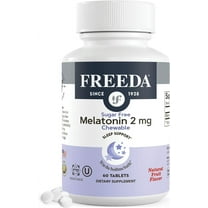 Freeda 2mg Melatonin Chewables Natural Sleep Aid Vegan Supplement Tablets for Kids and Adults, 60 Count