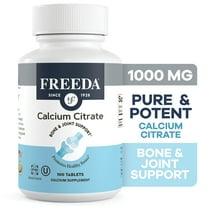 Freeda Calcium Citrate Supplement | 1000 mg per Serving | Vegan, Kosher Bone Health Support | Calcium Tablets Without Vitamin D | 100 Count