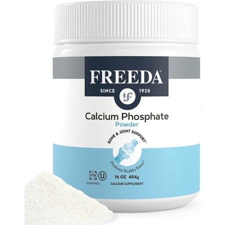 Calcium Phosphate Powder for Humans & Pets – Freeda Kosher Vegan Bone Health Supplement – 16 oz