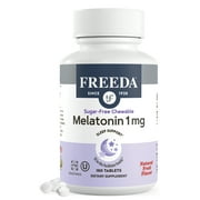 Freeda Melatonin 1 mg Sugar-Free Chewable Tablets | Sleep Support for Adults & Kids Ages 3+ | Vegan, Kosher, Gluten Free | 180 Count