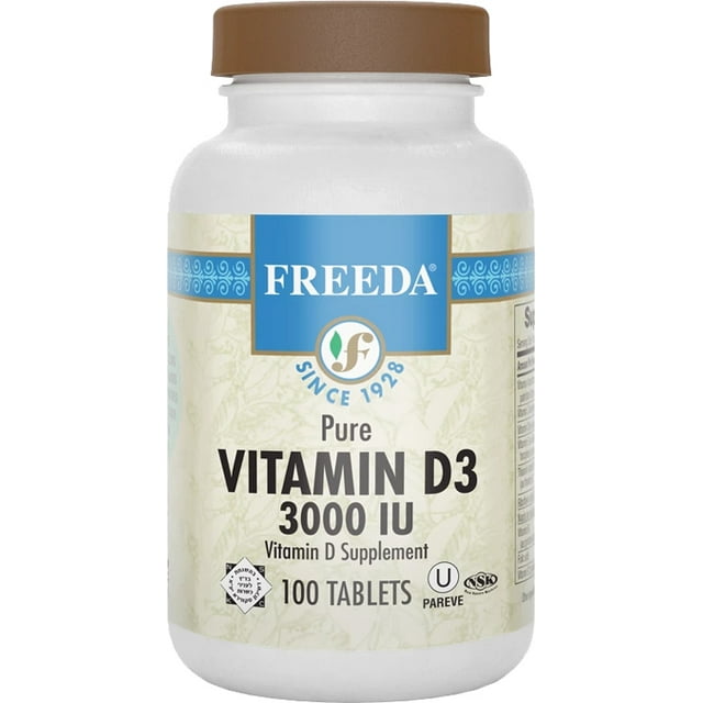 FREEDA Vitamin D33000 IU Pure High Potency Kosher Supplement Tablets