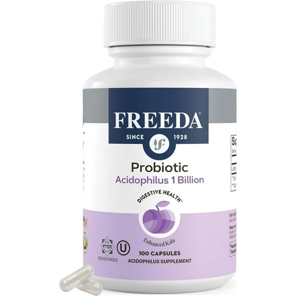 Freeda Acidophilus Probiotic 1 Billion CFU | Gut Health & Digestive Support | Vegan Capsules | 100 Count