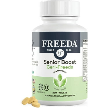 Freeda Senior Boost Men’s & Women’s Multi Vitamins Over 60 Daily Vitamins for Immune Support, 250 Tablets