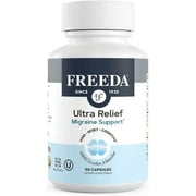 Freeda Ultra Relief Migraine Support Supplement | Vitamin B2, B6, Magnesium, Feverfew, PA-Free Butterbur, and Ginger | Kosher, Vegan, Gluten Free | 90 Capsules