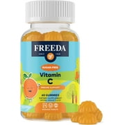 Freeda Vitamin C Sugar Free Gummies Chewable Dietary Supplements for Kids Teens and Adults, Orange Flavor 60 Count