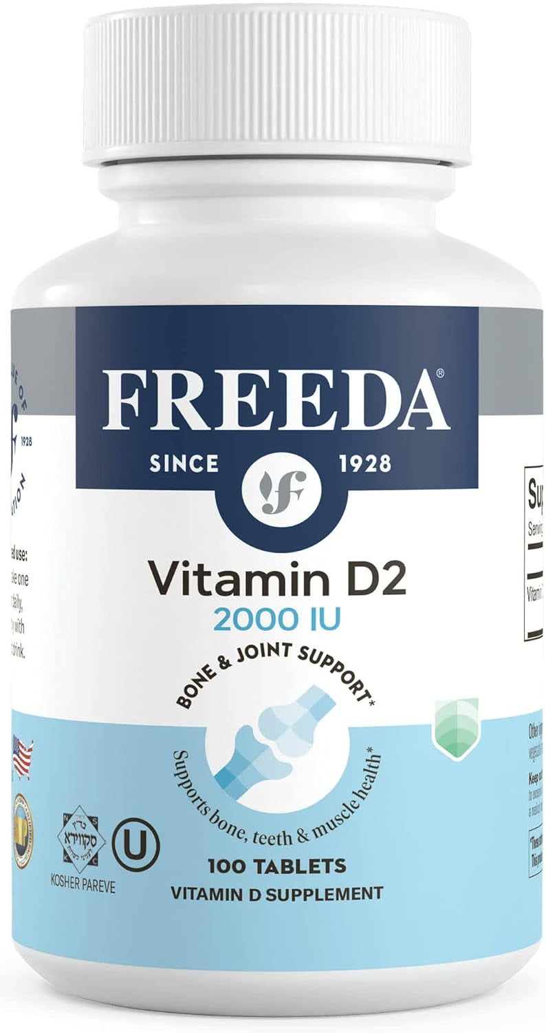 Freeda Vitamin D2 2000 IU Kosher Certified High Potency