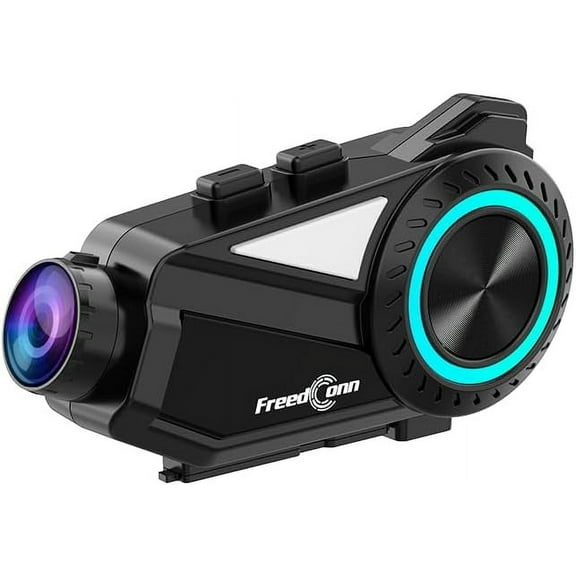 Freedconn 6 Riders Group Intercom Communication System Bluetooth Motorcycle Headset with 2K Camera