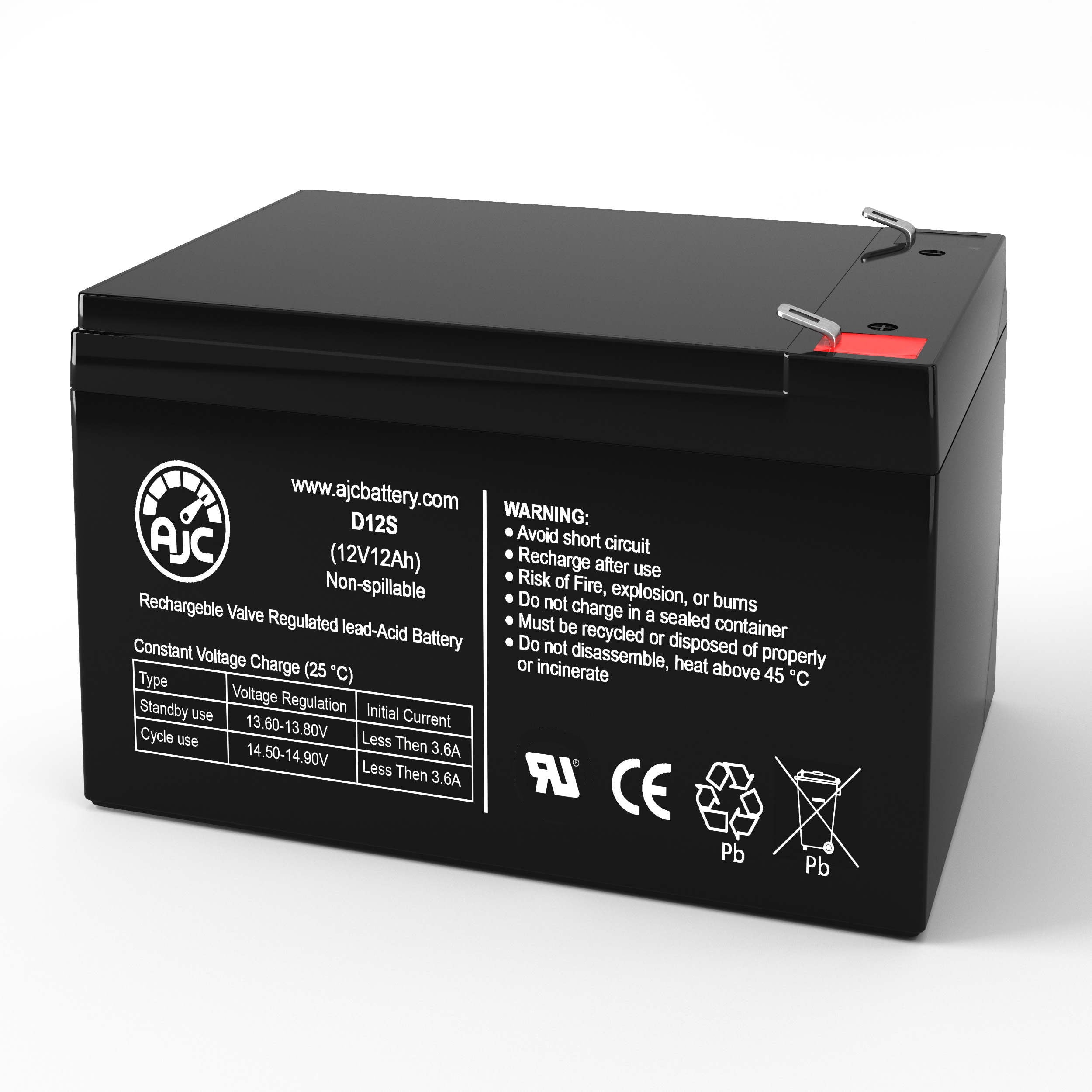 Freedom 644 24 Volt 12V 12Ah Electric Scooter Battery - This Is an AJC Brand Replacement