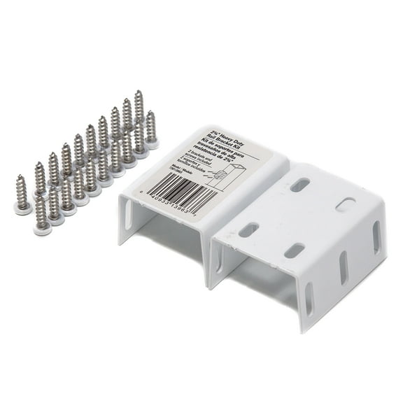 Freedom Aluminum White Fence Brackets, Powder Coated Finish, For Vinyl Fencing