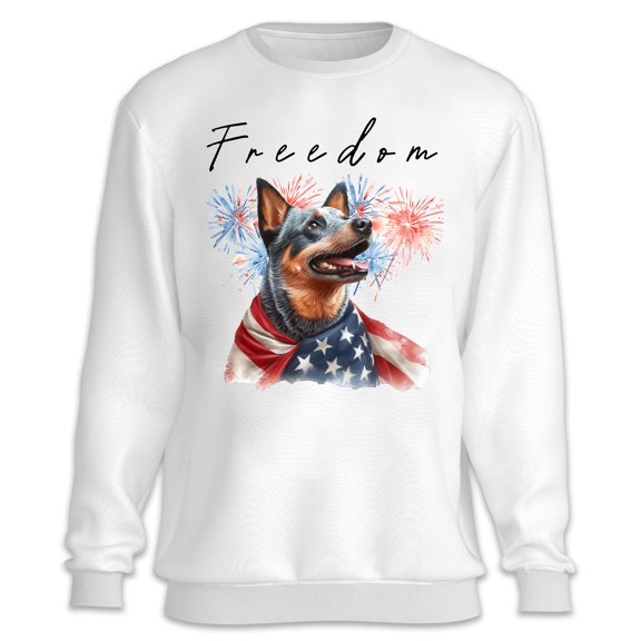 Freedom Australian Cattle Dog on Independence Day 4th of July Sweatshirt Unisex Merch Heeler Lover Gifts - 01005