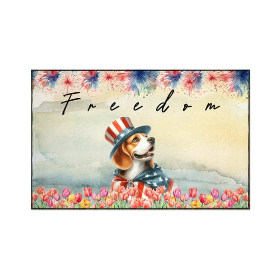 Freedom Beagle on Independence Day 4th of July Indoor Rug Beagles Dog Lover Gifts Idea Carpet Living Bed Room Sofa Home Decor - 01005
