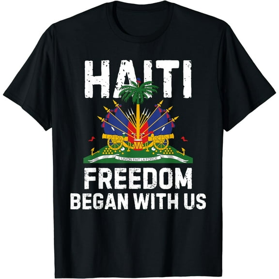 Freedom Began With us Happy Haitian Flag Day Haiti Flag T-Shirt
