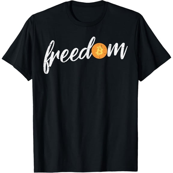 Freedom Bitcoin BTC Crypto Cryptocurrency Trader Men Women T-ShirtMen and women can wear, black T-shirts, gifts. Age: M,L,XL 2XL, 3XL, 474XL