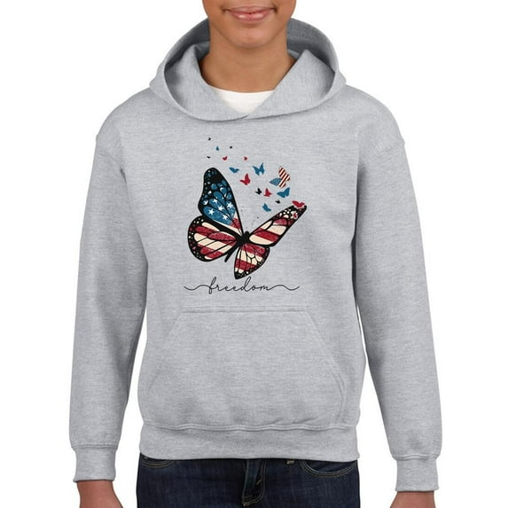 Freedom Butterfly Hoodie Juniors -Image by Shutterstock, x-Large
