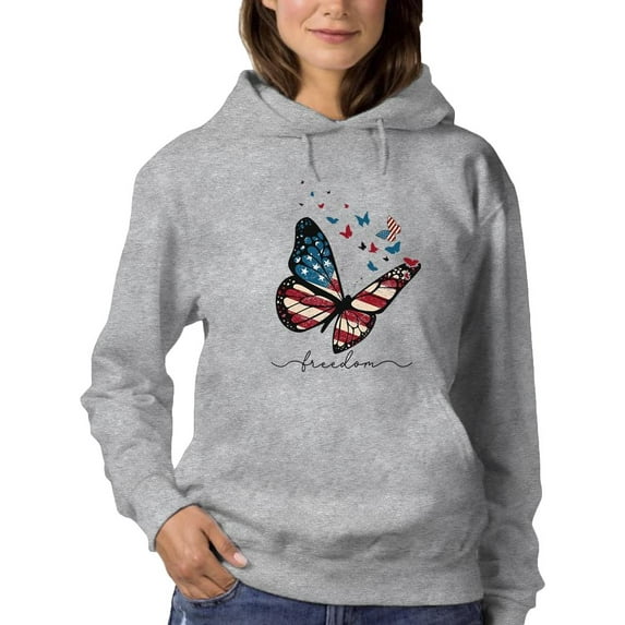 Freedom Butterfly Hoodie Women -Image by Shutterstock, Female Medium