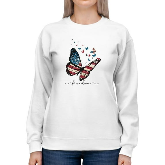 Freedom Butterfly Sweatshirt Women -Image by Shutterstock, Female 3X-Large