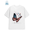 thumbnail image 1 of Freedom Butterfly Tee men's 180G 100% Cotton white Vintage Unisex Shirt Graphic Tee tshirts Retro Unisex Shirt Printed tshirts Classic Unisex Shirt Short Sleeve tshirts, 1 of 7