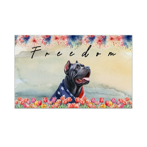 Freedom Cane Corso on Independence Day 4th of July Doormat Italian Mastiff Dog Lover Gifts Idea Indoor Outdoor Welcome Mat - 01005