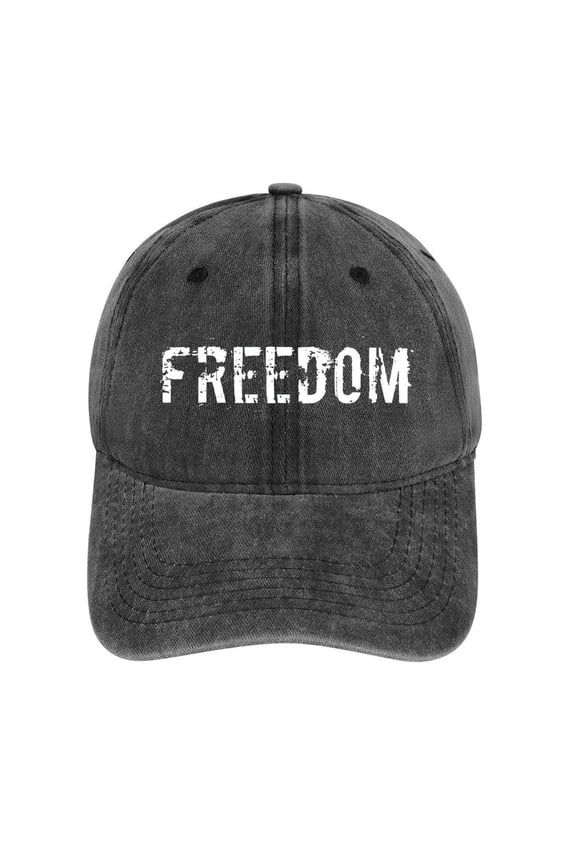 Freedom Charcoal Baseball Cap for Men Women, Adjustable Snapback Hats Cotton Hat
