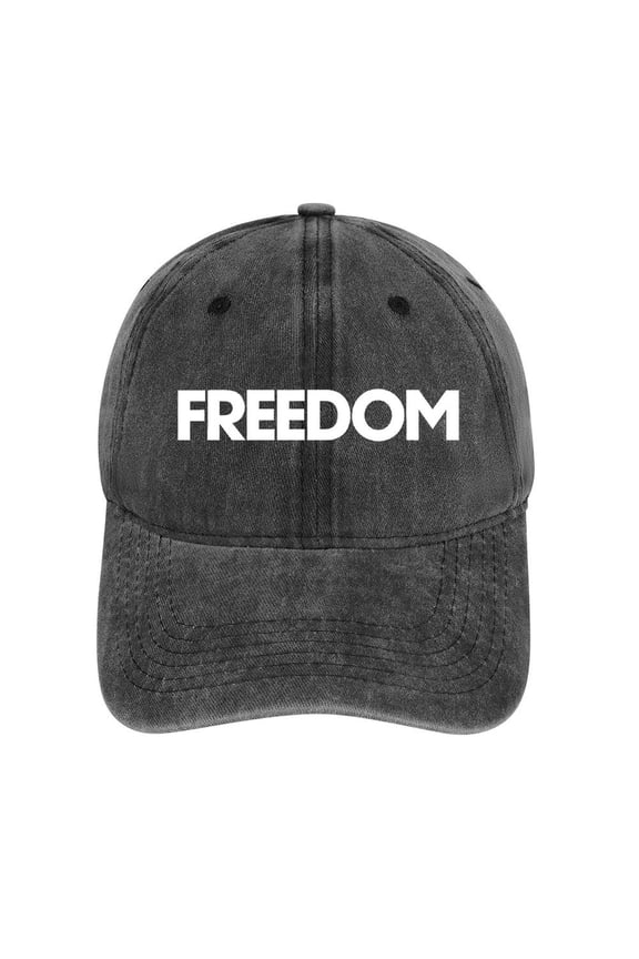 Freedom Charcoal Baseball Cap for Men Women, Adjustable Snapback Hats Cotton Hat