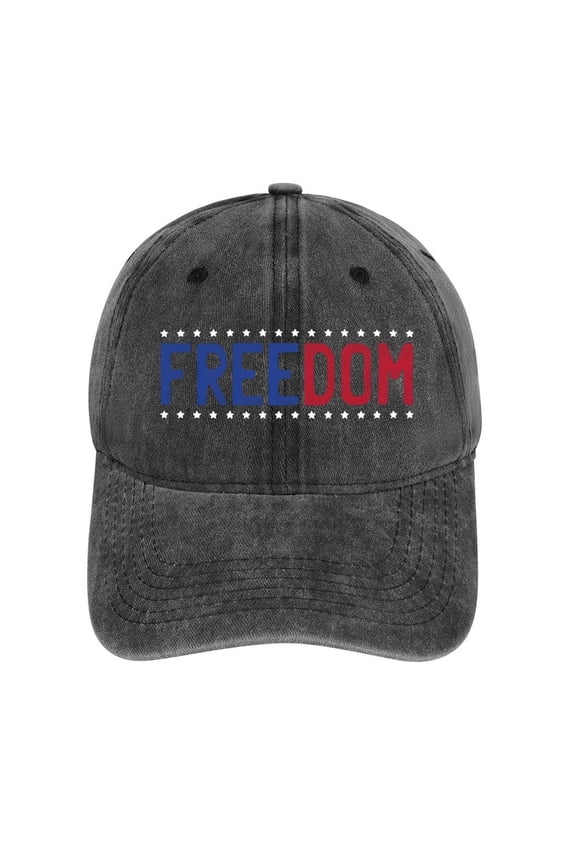 Freedom Charcoal Baseball Cap for Men Women, Adjustable Snapback Hats Cotton Hat
