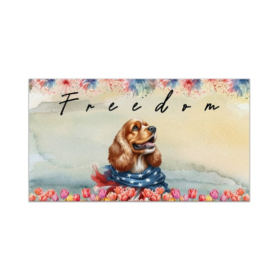 Freedom Cocker Spaniel on Independence Day 4th of July Doormat Cockers Dog Lover Gifts Indoor Outdoor Welcome Mat - 01005