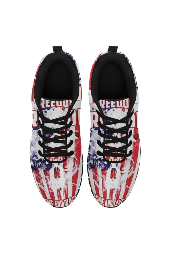 Freedom Come And Take It American Flag Us Running Shoes Sneakers Mesh Black Size 11.5