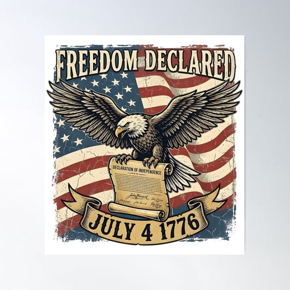 Freedom Declared July 4 1776 2026 Anniversary, Unframed Poster